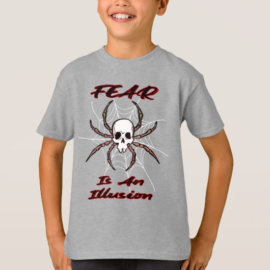 Angst is een illusie - Creepy Skull Spider T-shirt (Voorkant)
