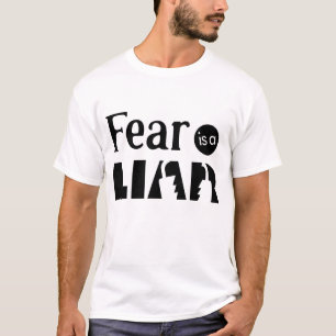 Angst is een leugenaar – Gebroken Slot Typography T-shirt