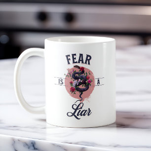 Angst is een leugenachtig Motivatie citaat Koffiemok