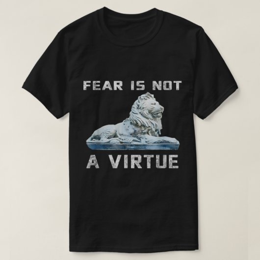 Angst is geen deugdelijk motivatie shirt (Design voorkant)