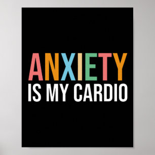 Angst is mijn cardio retro mentaal gezondheidsbewu poster