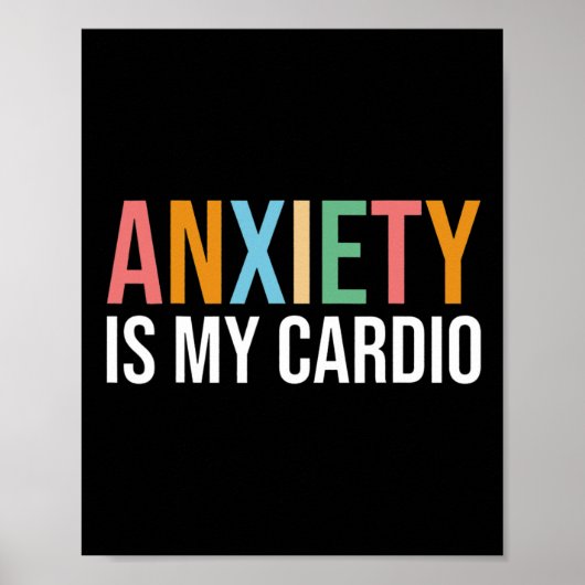 Angst is mijn cardio retro mentaal gezondheidsbewu poster (Voorkant)