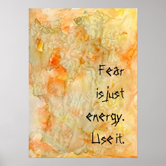 Angst is slechts energie poster (Voorkant)