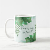 Angst is zo kwaad als het is! koffiemok (Links)