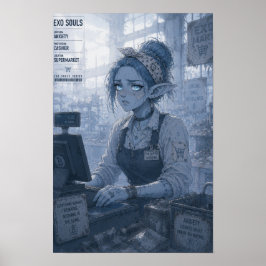 Angst / Kassière / Supermarktposter Poster