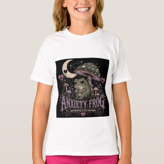 Angst Kikker Overdenken Maneschijn Ontwerp T-shirt (Voorkant)