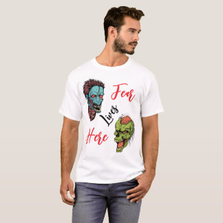Angst Leeft Hier – Griezeldesign Heren T-Shirt