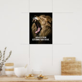 Angst - Lion Motivatie Poster (Keuken)