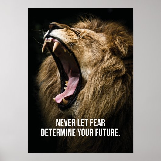 Angst - Lion Motivatie Poster (Voorkant)