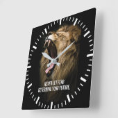 Angst - Lion Motivatie Vierkante Klok (Hoek)