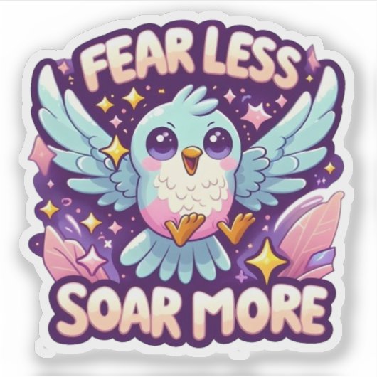 Angst Minder Stijgen Meer Stoutmoedige Motivatie S Sticker (Voorkant)