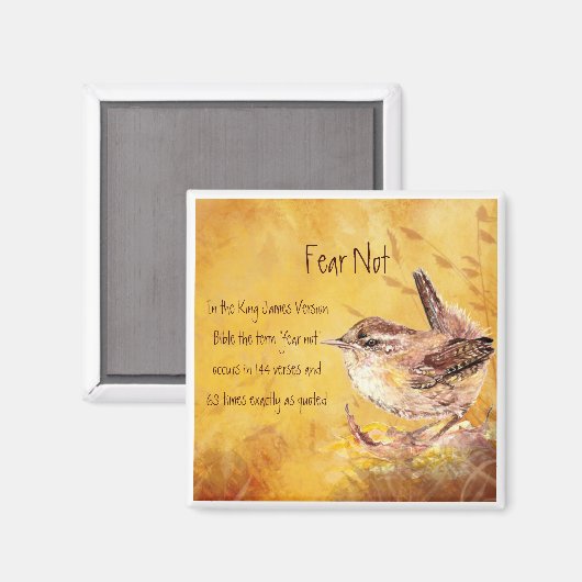 Angst niet bevorderlijk voor Waterverf Vogel Magneet (Voorkant / Achterkant)