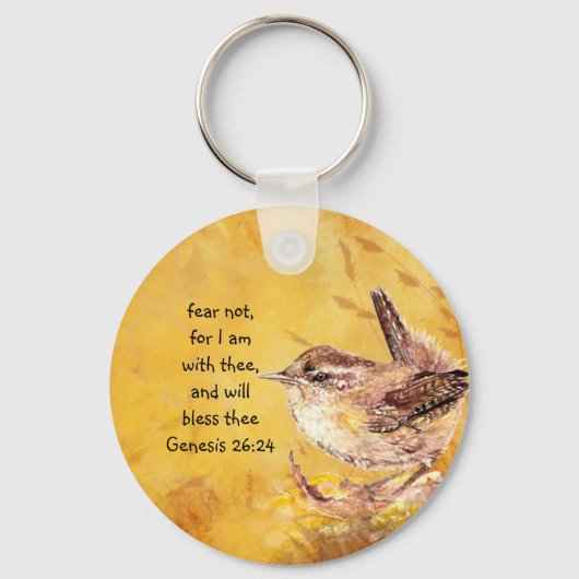 Angst niet bevorderlijk voor Waterverf Vogel Sleutelhanger (Voorkant)