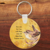 Angst niet bevorderlijk voor Waterverf Vogel Sleutelhanger (Voorkant)