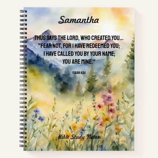 Angst Niet Bijbelse Waterverf Natuur Christelijk Notitieboek (Voorkant)