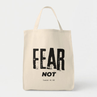 Angst niet bijbelversie tote bag