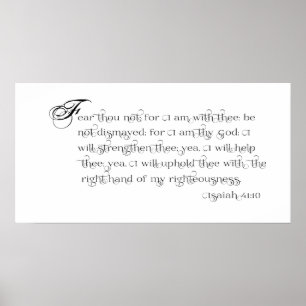 Angst niet - Isaiah 41:10 Typografie-poster Poster