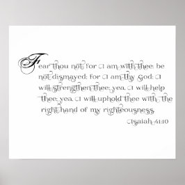 Angst niet - Isaiah 41:10 Typografie-poster Poster