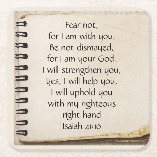 Angst niet, Isaiah Scripts  Note Paper Kartonnen Onderzetters (Voorkant)