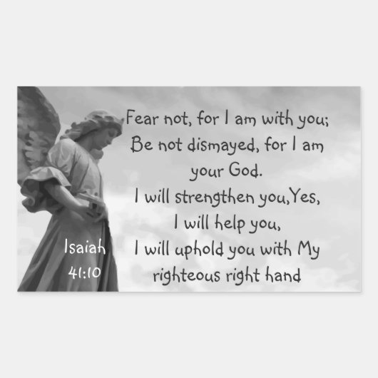Angst niet, Isaiah Scripture Comforting Angel Rechthoekige Sticker (Voorkant)