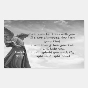 Angst niet, Isaiah Scripture Comforting Angel Rechthoekige Sticker