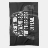 ANGST NIETS - Women's Workout Motivatie Theedoek (Verticaal)