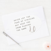 angst om inspirerend moderne honkbal uit te slaan ovale sticker (Envelop)