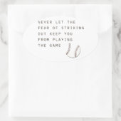 angst om inspirerend moderne honkbal uit te slaan ovale sticker (Tas)