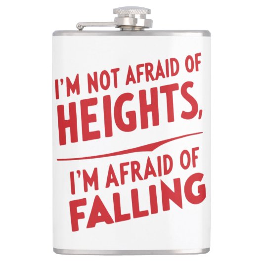 Angst om te vallen: een typografie heupfles (Voorkant)