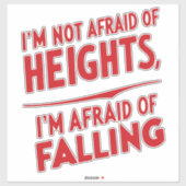 Angst om te vallen: een typografie sticker (Vel)