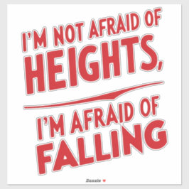 Angst om te vallen: een typografie sticker