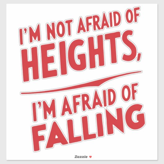 Angst om te vallen: een typografie sticker (Vel)