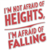 Angst om te vallen: een typografie sticker (Voorkant)