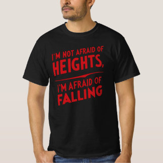 Angst om te vallen: een typografie t-shirt