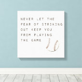 angst om uit te vallen inspirerende moderne honkba canvas afdruk (Insitu (Houten vloer))