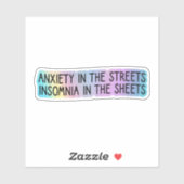 Angst op straat, slapeloosheid in de lakens sticker (Vel)