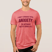 Angst Overdenken Grappig Witty Quote Introvert Tri-Blend Shirt (Voorkant)