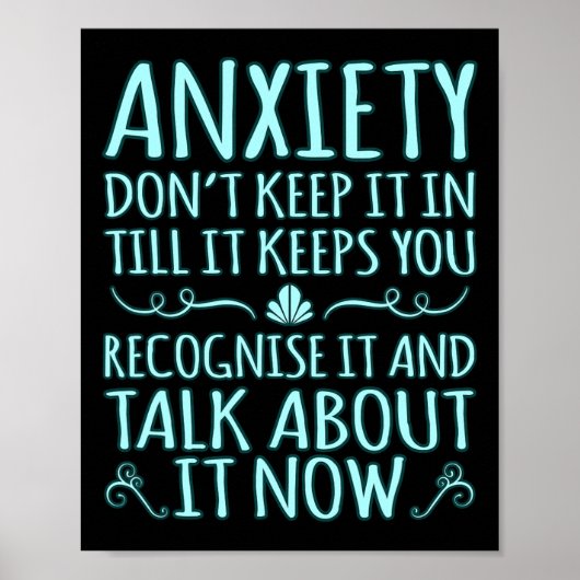 Angst Praat over IT PTSS Awareness Ribbon Support Poster (Voorkant)