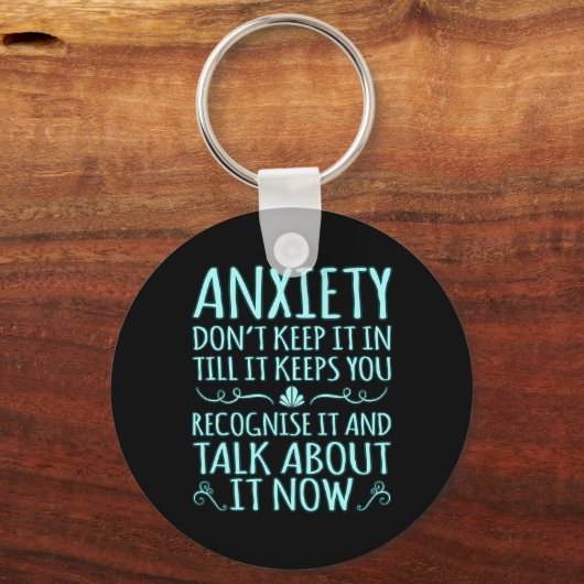 Angst Praat over IT PTSS Awareness Ribbon Support Sleutelhanger (Voorkant)