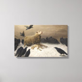 Angst: Schaap met een dood lam Canvas Afdruk (Voorkant)