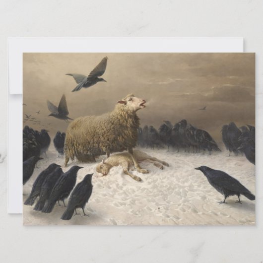 Angst: Schaap met een dood lam Kaart (Voorkant)