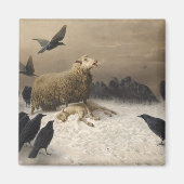 Angst: Schaap met een dood lam Magneet (Voorkant)