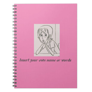Angst Stresp. gepersonaliseerde woman design roze Notitieboek