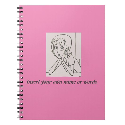 Angst Stresp. gepersonaliseerde woman design roze Notitieboek (Voorkant)