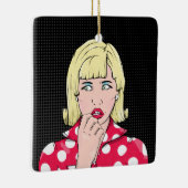 Angst Stress pop art. Keramisch Ornament (Rechts)