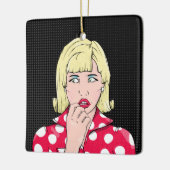 Angst Stress pop art. Keramisch Ornament (Links)