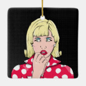 Angst Stress pop art. Keramisch Ornament (Achterkant)
