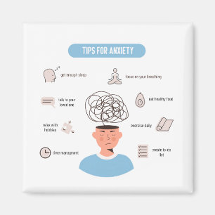 Angst Tips Minimaal Mentale Gezondheidskunst Magneet