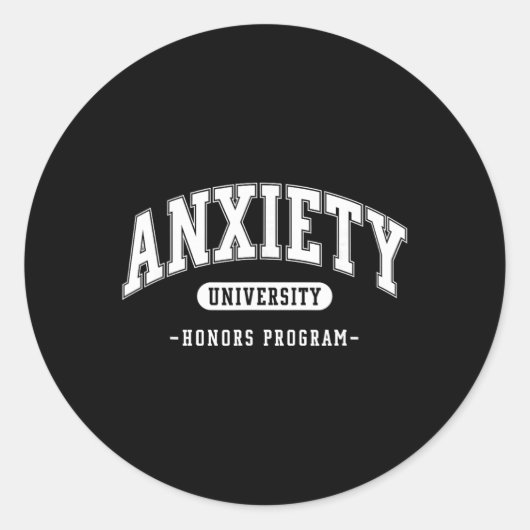 Angst Universitair Honours Programma Grappige Ment Ronde Sticker (Voorkant)