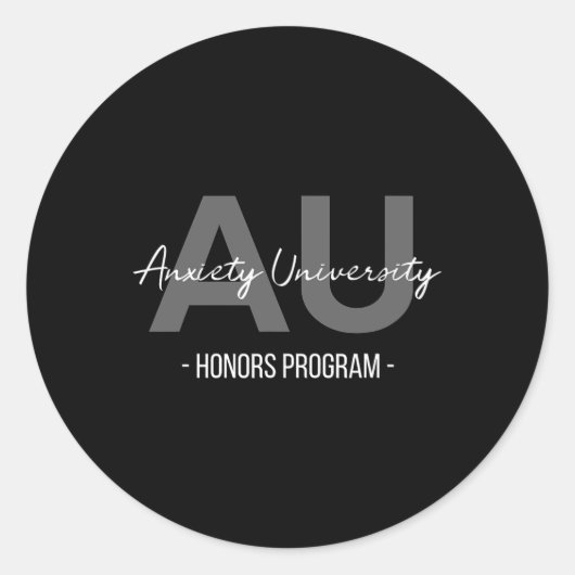 Angst Universitair Honours Programma Ronde Sticker (Voorkant)